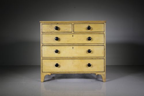 English Regency Antique Original Painted Pine Chest of Drawers