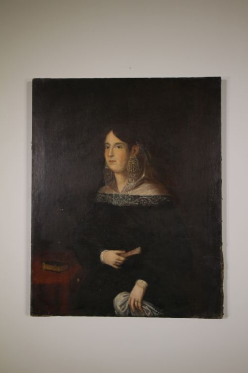 
Beautiful 18th Century Large Antique Portrait Oil Painting
