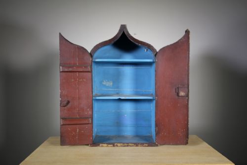 Late Georgian Antique Painted Pine Wall Cabinet