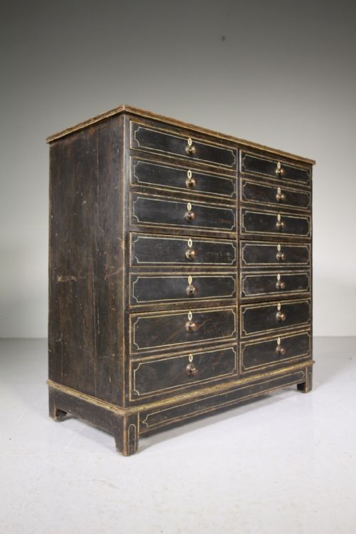 Beautiful Regency Original Painted Pine Chest of Drawers with Double Depth Drawers