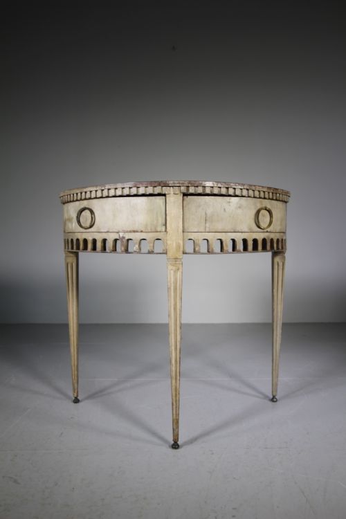 19th Century Original Painted Demi Lune Table from Harrods