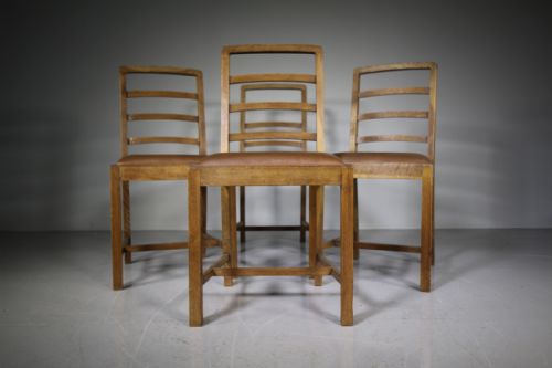 Set of Four Heals of London 1930’S Oak Dining Chairs
