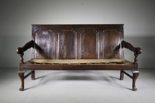 North of England Georgian Antique Oak Settle Seat
