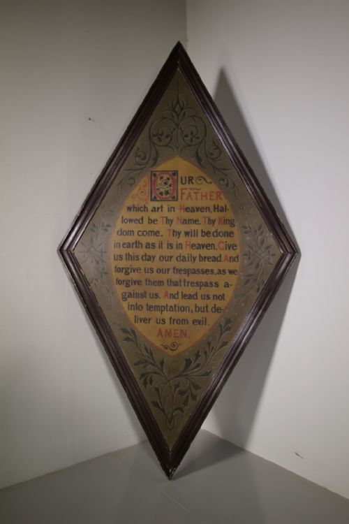 Large 19th Century English Antique Lords Prayer- Original Paint