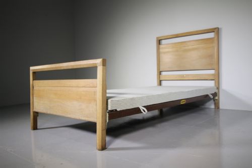 Heals of London Antique Oak Single Bed with Base -Labelled