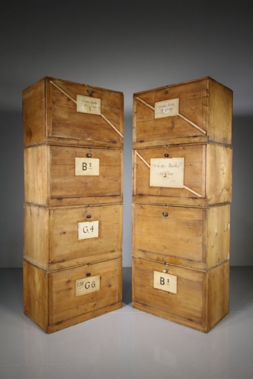 
Set of Eight English 19th Century Antique Deed Boxes