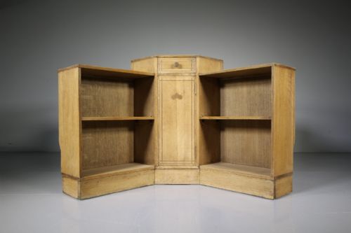 Heals 1920’S Oak Corner Bookcase Cupboard
