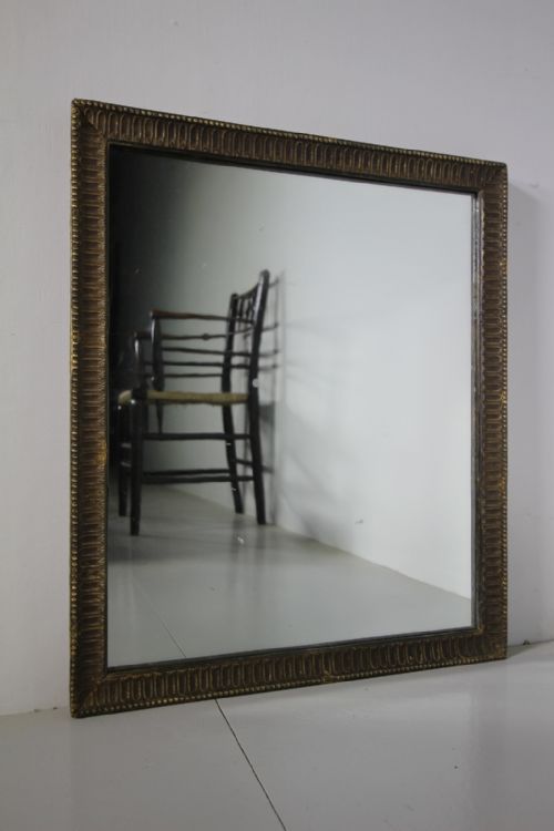 English Regency Antique Brass Framed Wall Mirror