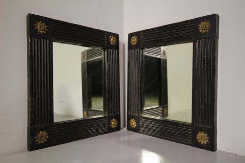 Pair of English 19th Century Antique Ebonised Wall Mirrors