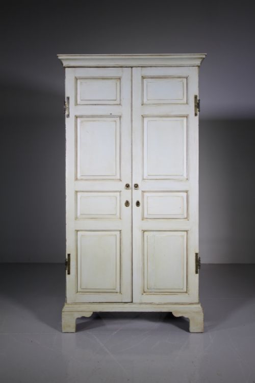 English 18th Century Antique Painted Pine Cupboard
