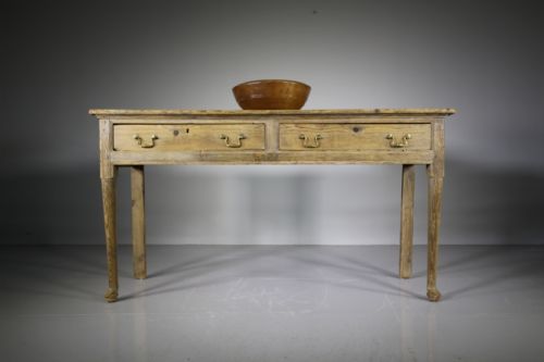English 18th Century Antique Pine Dresser Base
