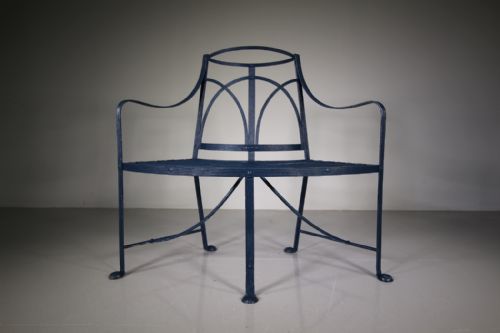 English Regency Antique Iron Garden Bench Seat