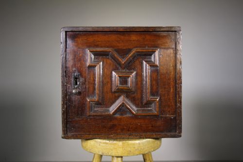 17th Century English Antique Oak Spice Cupboard