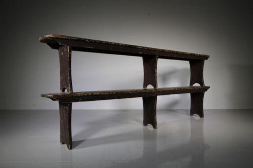 Pair of Original 19th Century Painted Pine Antique Benches