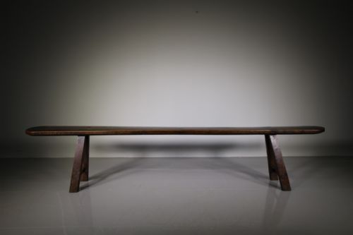 Long English 18th Century Antique Oak Bench Seat