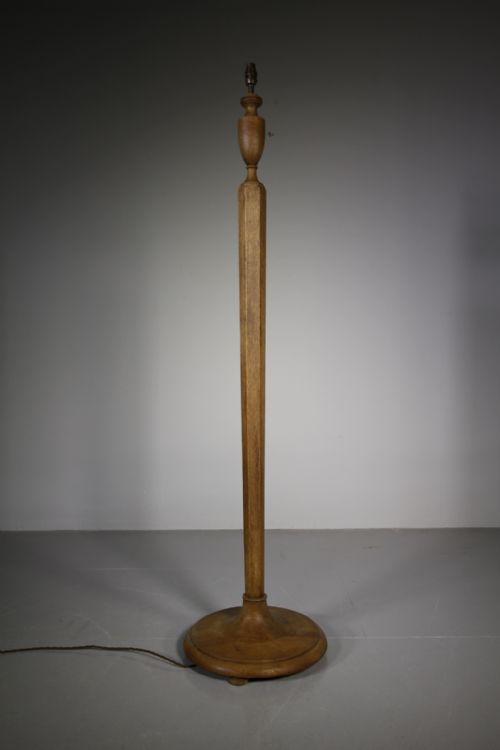 1930’S Heals of London Oak Standard Lamp – Rewired