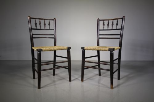 Pair of William Morris 19th Century Antique Sussex Chairs