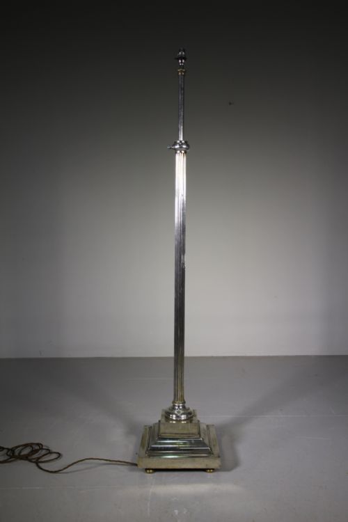English 19th Century Antique Silver Plated Floor Lamp by C.r.dibben Sloane Street