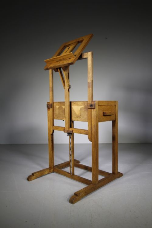 Edwardian Antique Oak Artists Easel