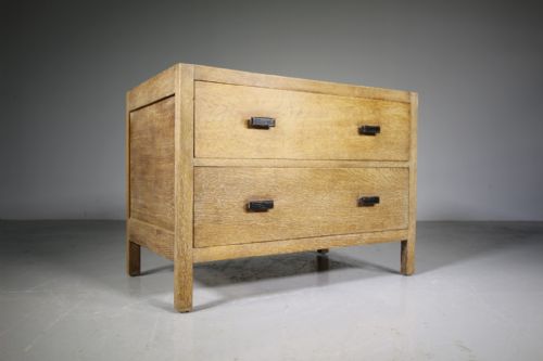 Heals of London 1920’S Low Oak Chest of Drawers - Labelled