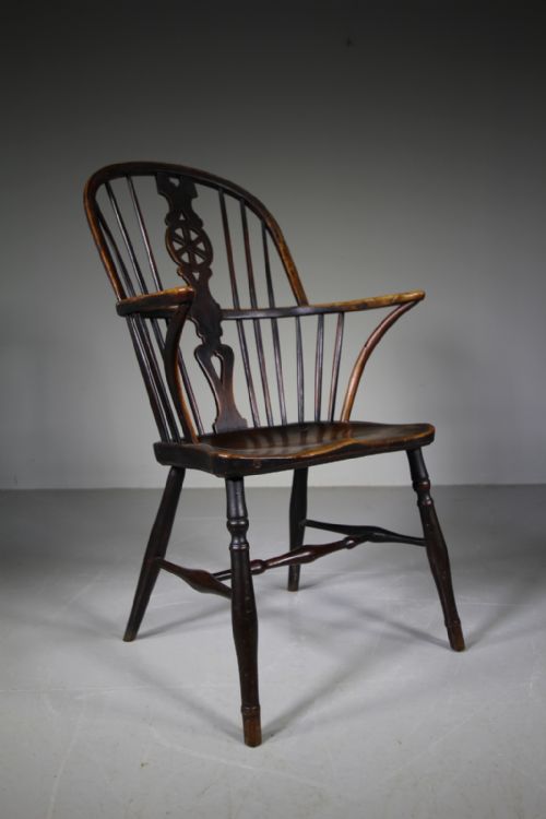 Late Georgian Antique Thames Valley High Back Windsor Armchair