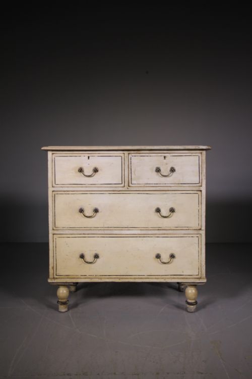 English 19th Century Original Painted Pine Antique Chest of Drawers