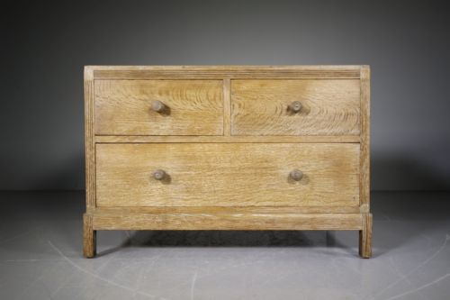 Heals 1920’S Oak Low Chest of Drawers – Labelled