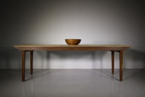 English 19th Century Antique Painted Pine Trestle Dining Table