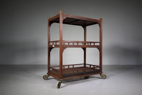 Edwardian Antique Teak Trolley by Hughes Bolckow & Co