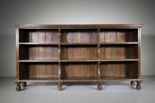Large 19th Century English Antique Oak Open Bookcase