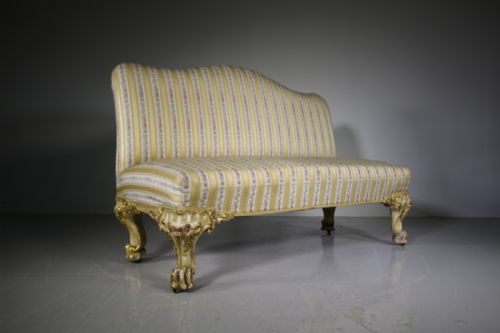 English Early Victorian Antique Sofa-original Paint & Gilt