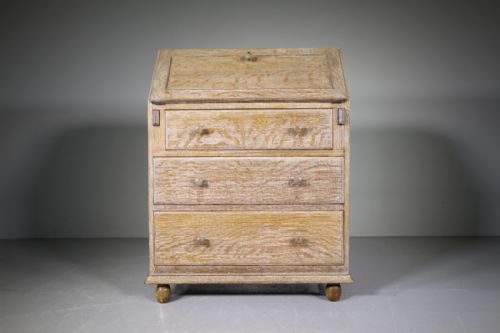 Heals Edwardian Antique Oak Writing Bureau – Labelled