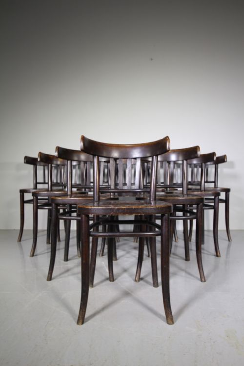 Set of Ten 1920’S Bentwood Dining Chairs