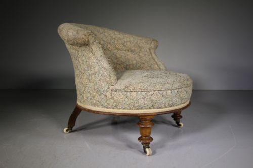 English 19th Century Antique Upholstered Armchair