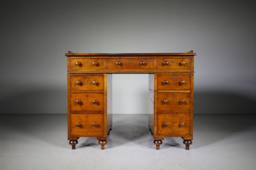 English 19th Century Antique Mahogany Military Desk