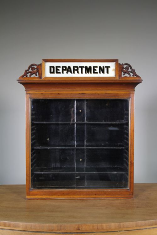 English 19th Century Antique Apothecary Shop Wall Cabinet