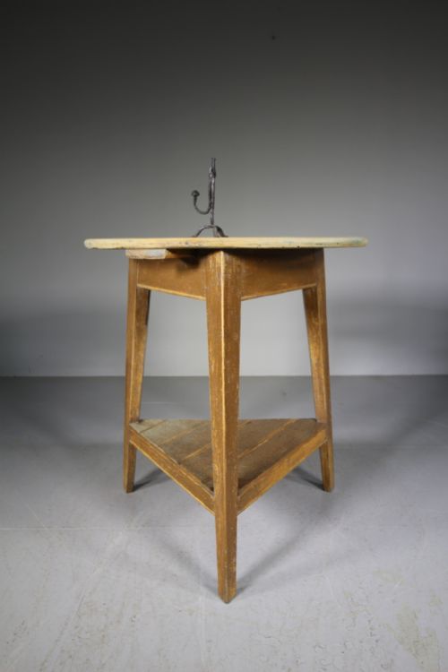 English 19th Century Antique Original Painted Pine Cricket Table