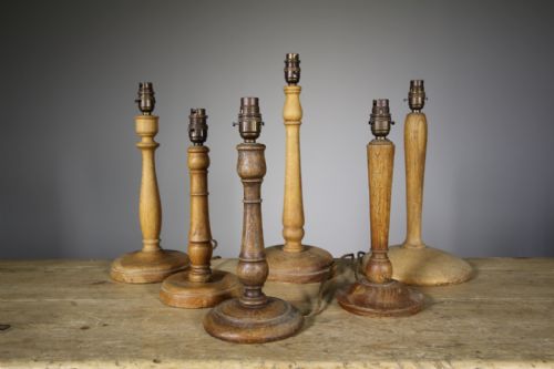Collection of Six 1920’S Heals Oak Table Lamps – Provenance
