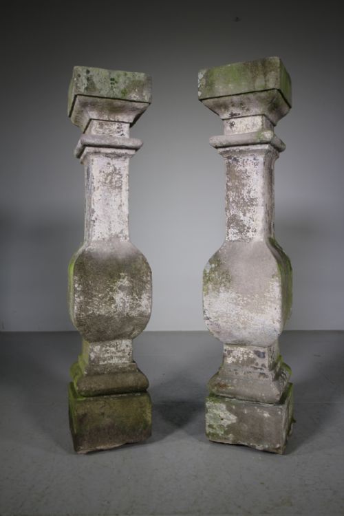 Pair of Tall English 18th Century Antique Stone Columns