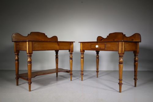 Pair of English 19th Century Antique Pine Side Tables