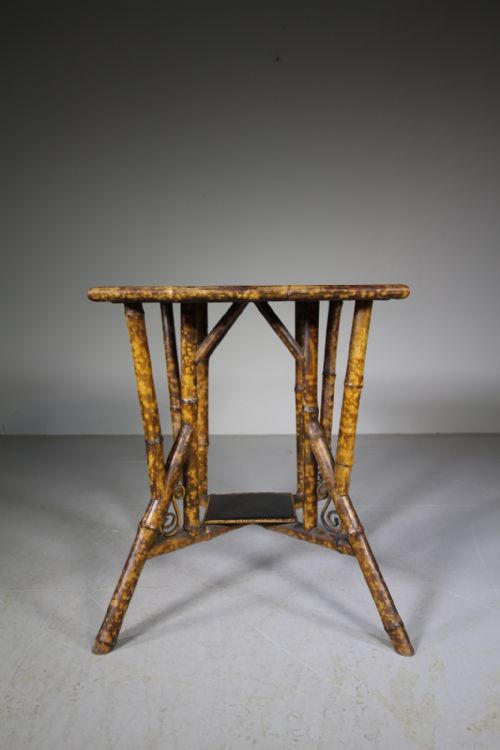 19th Century English Antique Bamboo Table
