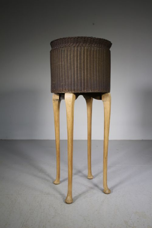 Rare 1930’S Original Lloyd Loom Tall Jardiniere / Planter