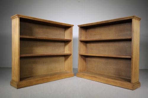 Pair of English 1930’S Oak Open Bookcases
