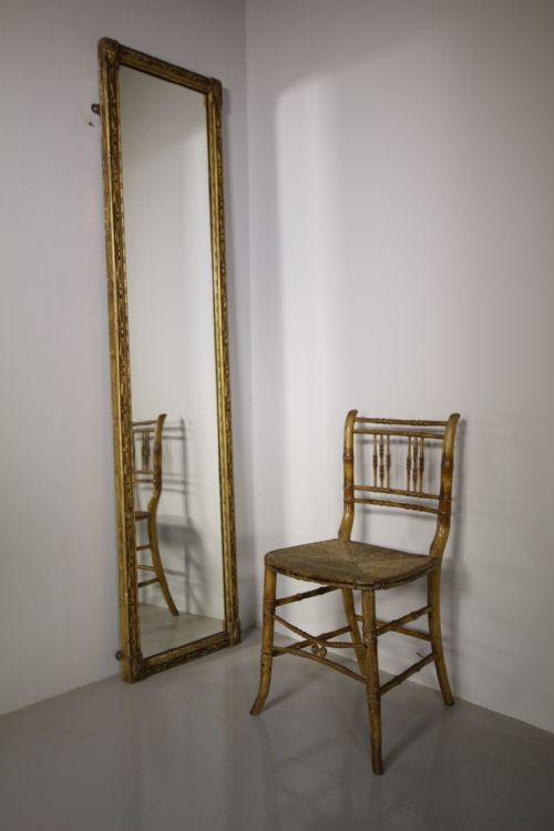 Tall English Regency Antique Gilt Wall Mirror