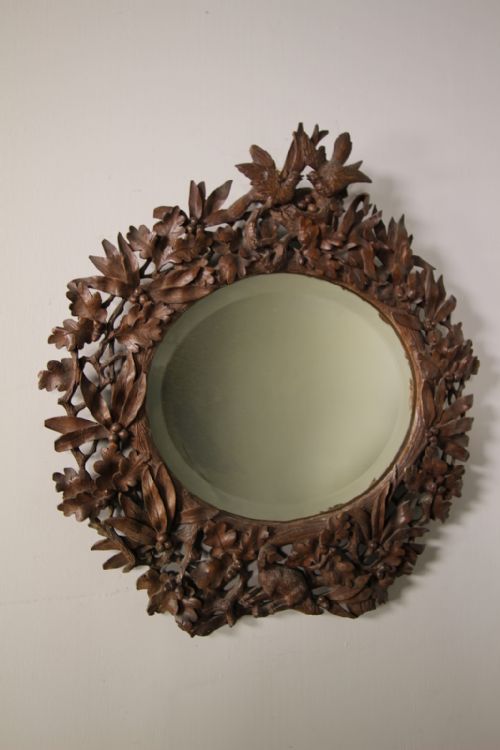 19th Century Antique Lime Wood Carved Mirror