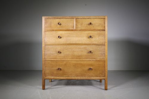Heals Russet Antique Oak Chest of Drawers – Labelled