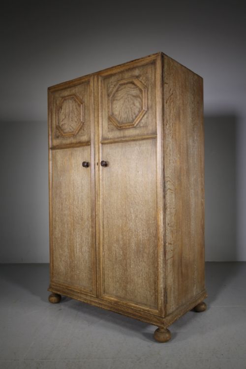 Heals Unusual Size Antique Oak Buttery Hutch Wardrobe – Labelled