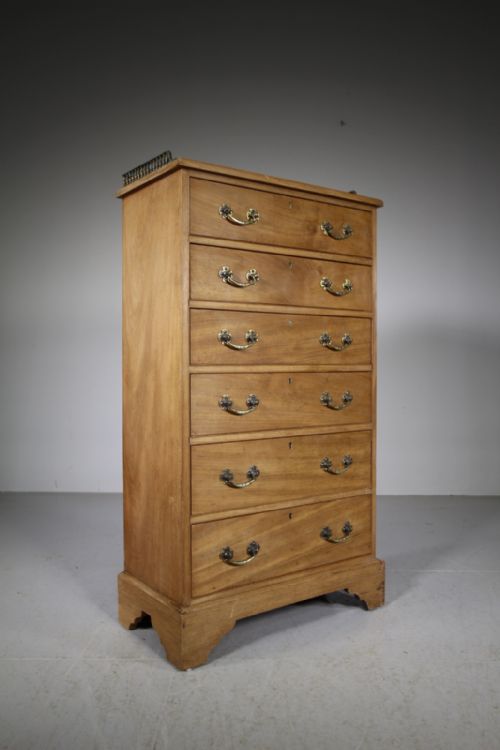 19th Century Tall English Antique Walnut Chest of Drawers