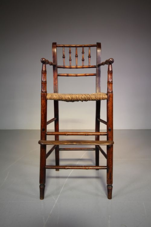 19th Century English Antique Simulated Bamboo Childs Chair