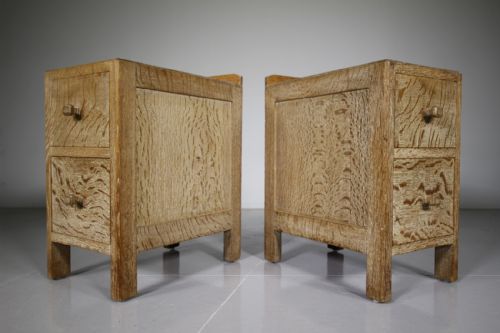 Pair of Heals 1920’S Oak Bedside Chests – Labelled
